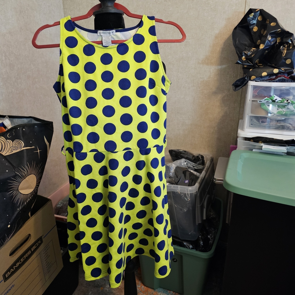 Polka Dot Dress - Yellow and Blue